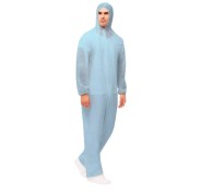 Santex Mono de Polipropileno con Capucha 40gr. Talla XL - Cremallera y Elasticos para Mejor Ajuste - Conforme (UE) 2016/425 - Color Azul