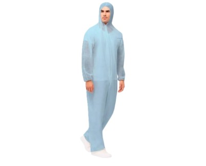 Santex Mono de Polipropileno con Capucha 40gr. Talla XL - Cremallera y Elasticos para Mejor Ajuste - Conforme (UE) 2016/425 - Color Azul