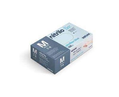 Santex Nitriflex Blue Pack de 100 Guantes de Nitrilo para Examen Talla M - 3.5 gramos - Sin Polvo - Libre de Latex - No Esteriles - Color Azul