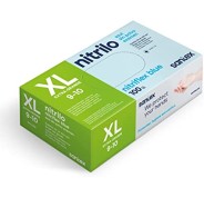 Santex Nitriflex Blue Pack de 100 Guantes de Nitrilo para Examen Talla XL - 3.5 gramos - Sin Polvo - Libre de Latex - No Esteriles - Color Azul