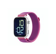 Savefamily Reloj Inteligente Infantil SaveWatch Plus 2 - Pantalla Amoled - Carcasa Blanca - Correa Tela Frambuesa
