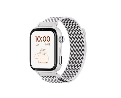 Savefamily Reloj Inteligente Infantil SaveWatch Plus 2 - Pantalla Amoled - Carcasa Blanca - Correa Tela ZigZag