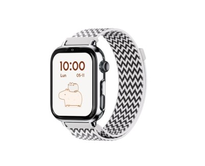 Savefamily Reloj Inteligente Infantil SaveWatch Plus 2 - Pantalla Amoled - Carcasa Plateada - Correa Tela Zigzag