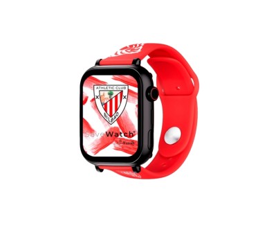 Savefamily Reloj Inteligente Infantil Savewatch Plus Edicion Athletic Club con GPS y Llamada - Correa Silicona Roja
