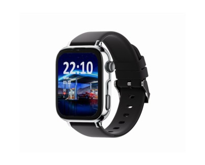 Savefamily Reloj Inteligente Smartwatch Infantil SaveWatch Plus 2 - Pantalla Amoled - Carcasa Plateada - Correa Silicona Negra