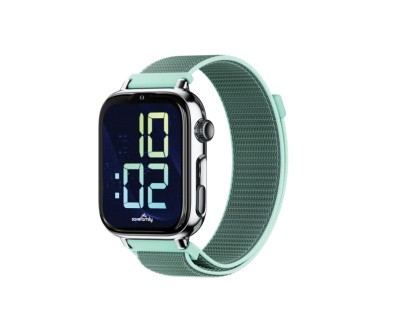 Savefamily Reloj Inteligente Smartwatch Infantil SaveWatch Plus 2 - Pantalla Amoled - Carcasa Plateada - Correa Tela Ocean
