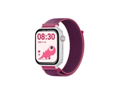 Savefamily Reloj Inteligente Smartwatch Infantil SaveWatch Plus con GPS y Llamada - IP67 - Boton SOS - Carcasa Blanca - Correa Tela Frambuesa