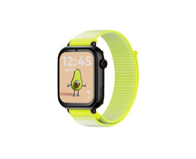 Savefamily Reloj Inteligente Smartwatch Infantil SaveWatch Plus con GPS y Llamada - IP67 - Boton SOS - Carcasa Negra - Correa Tela Fluor