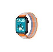 Savefamily Reloj Inteligente Smartwatch Infantil SaveWatch Plus con GPS y Llamada - IP67 - Boton SOS - Carcasa Negra - Correa Tela Naranja