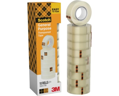 Scotch 508 Pack de 10 Cintas Adhesivas 15mm x 10m - Transparente