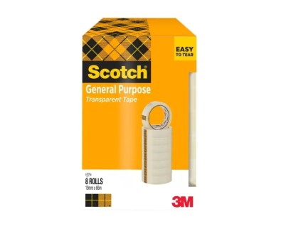 Scotch 508 Pack de 8 Cintas Adhesivas 19mm x 66m - Transparente