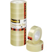 Scotch 550 Pack de 8 Cintas Adhesivas - 19mm x 33m - Color Transparente
