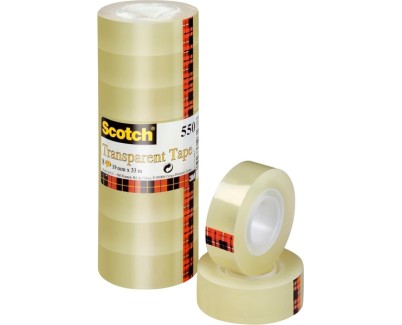 Scotch 550 Pack de 8&nbsp;Cintas Adhesivas - 19mm x 33m - Color Transparente