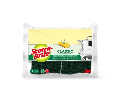 Scotch-Brite Classic Pack de 2 Estropajos de Cocina - Celulosa - Color Verde Oscuro