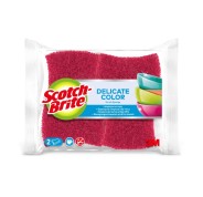 Scotch-Brite Delicate Color Pack de 2 Estropajos de Cocina - Proteccion para los Dedos - No Raya - Color Rojo