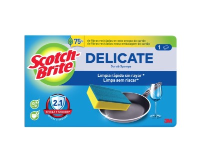 Scotch-Brite Delicate Estropajo de Cocina - No Raya - Color Amarillo