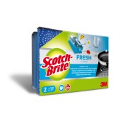 Scotch-Brite Fresh Pack de 2 Estropajos de Cocina - Proteccion para los Dedos - No Raya - Color Azul