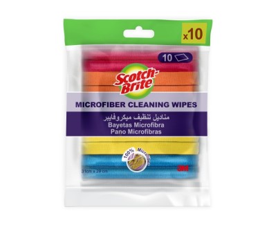 Scotch-Brite Pack de 10 Bayetas de Microfibra Multiusos - 31x29cm - Colores Surtidos