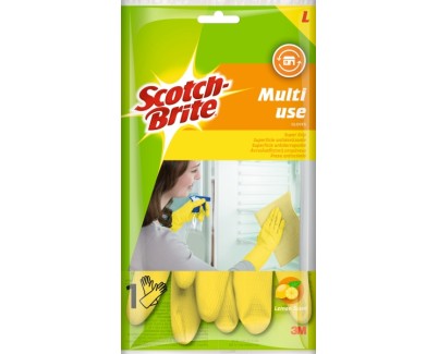 Scotch-Brite Pack de 2 Guantes Multiuso - Talla L - Color Amarillo