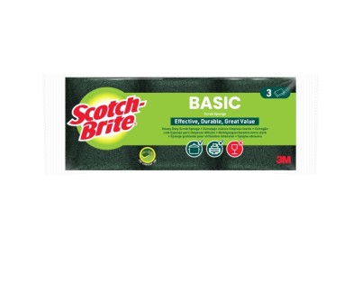 Scotch-Brite Pack de 3 Estropajos de Fibra Verde - Color Verde Oscuro