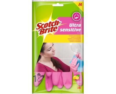 Scotch-Brite Ultra-Sensitive Guantes Multiuso - Talla Mediana - Perfumados - Color Rosa