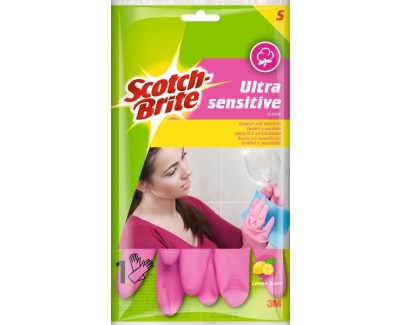 Scotch-Brite Ultra-Sensitive Guantes Multiuso - Talla S - Perfumados - Color Rosa