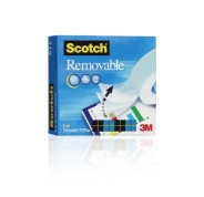 Scotch Cinta Adhesiva Invisible 19mm x 33m - Reutilizable - Transparente