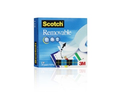 Scotch Cinta Adhesiva Invisible 19mm x 33m - Reutilizable - Transparente