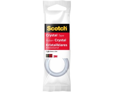 Scotch Crystal Pack de 2 Cintas Adhesivas Invisible 19mm x 10m - Supertransparente