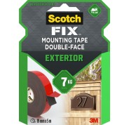 Scotch-Fix Cinta de Montaje de Doble Cara para Exteriores - 19mm x 10m - Color Negro
