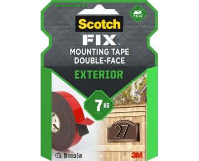 Scotch-Fix Cinta de Montaje de Doble Cara para Exteriores - 19mm x 10m - Color Negro