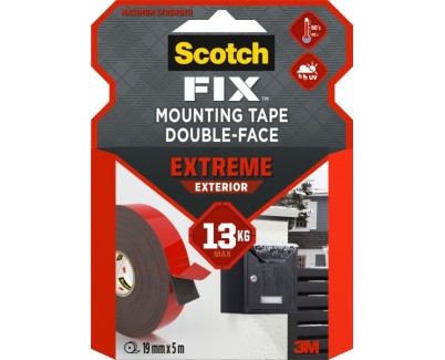 Scotch-Fix Cinta de Montaje para Exterior Extremo de Doble Cara - 19mm x 5m - Color Blanco