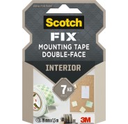Scotch-Fix Cinta de Montaje para Interior de Doble Cara - 19 mm x 1.5m - Color Blanco