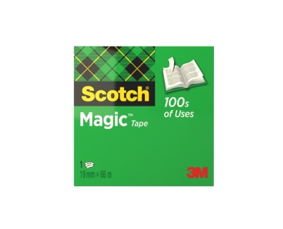 Scotch Magic Cinta Adhesiva Invisible - 19mm x 66m - Color Transparente