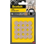 Scotch Pack de 16 Almohadillas de Fieltro - 17mm de Diametro - Extrasuaves - Color Beige