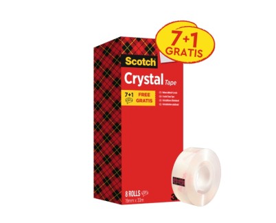 Scotch Pack de 8 Cintas Adhesivas - 19mm x 33m - Promocion 7 + 1 Gratis - Color Transparente