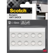 Scotch Topes Adhesivos para Muebles - Antichoque - Diametro de 10mm - Paquete de 12 - Color Transparente