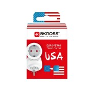 Skross Adaptador de Viaje de Europa a Estados Unidos - Color Blanco