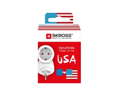 Skross Adaptador de Viaje de Europa a Estados Unidos - Color Blanco