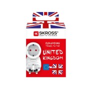 Skross Adaptador de Viaje de Europa a Reino Unido - Color Blanco