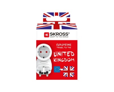 Skross Adaptador de Viaje de Europa a Reino Unido - Color Blanco