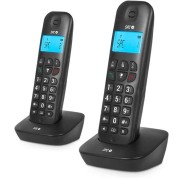 SPC Air Pro Duo Telefono Inalambrico - Pantalla Retroiluminada de 35x22mm - Identificacion de Llamadas - Conexion a Red Telefonica - Conferencia a Tres - Modo Mute - Manos Libres - Ecologico - Color Negro