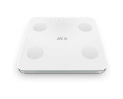 SPC Atenea Fit 3 Bascula de Ba&ntilde;o Inteligente - Registra e Identifica hasta 10 Usuarios - Dise&ntilde;o de Cristal - Pantalla LED - Activacion Tactil - Capacidad 180kg