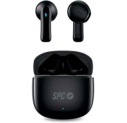 SPC Auriculares True Wireless Zion 2 Play - Autonomia 28 Horas - Base de Carga USB-C - Control por Toques - Compatible con Asistentes de Voz - Luces Led Indicadoras - Color Negro