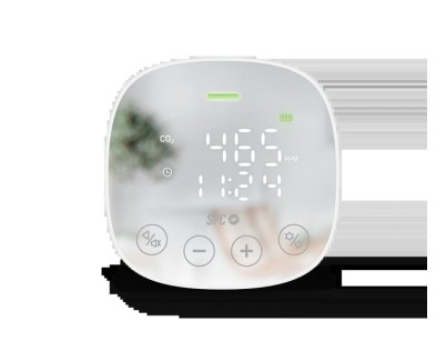 SPC CO2 Air Quality Medidor de CO2 con Alarma Visual y Sonora - Tambien Registra Temperatura y Humedad - Pantalla LED