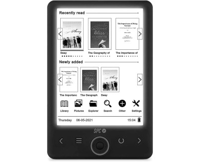 SPC Dickens Light 2 Ebook - Pantalla Retroiluminada 6\" - Almacenamiento sin Limite - Fino y Ligero - Autonomia de un Mes - Funciones Practicas - Color Negro