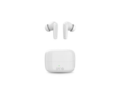 SPC Ether 2 Pro Auriculares In-EAr Bluetooth 5.2 TWS - Manos Libres - Asistente de Voz - Conectividad con 2 Dispositivos Simultaneamente - Autonomia hasta 26 Horas con Estuche de Carga - Control Tactil - Color Blanco