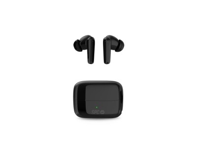 SPC Ether 2 Pro Auriculares In-EAr Bluetooth 5.2 TWS - Manos Libres - Asistente de Voz - Conectividad con 2 Dispositivos Simultaneamente - Autonomia hasta 26 Horas con Estuche de Carga - Control Tactil - Color Negro