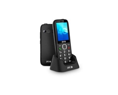 SPC Fortune 2 Max Telefono Movil 4G para Mayores - Pantalla XL 2.4\" - Teclas Grandes - Timbre Extra Alto 104 dB - Smart Help - Boton SOS y Boton ICE - Base de Carga Incluida - Radio FM - Camara - Bateria 7 Dias - Color Negro