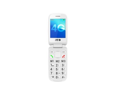 SPC Harmony 2 4G Telefono Movil para Mayores - Teclas Grandes - Radio FM- Boton de SOS - 3 Memorias Directas - Linterna - Base de Carga Incluida - Color Blanco